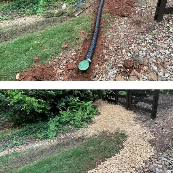 Before and After of drainage installation